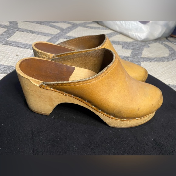 Vintage Olaf Daughter Holie wood/leather clogs - Picture 4 of 8